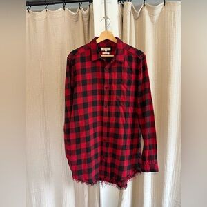 River Island Buffalo Plaid Longline Shirt- EU MEDIUM